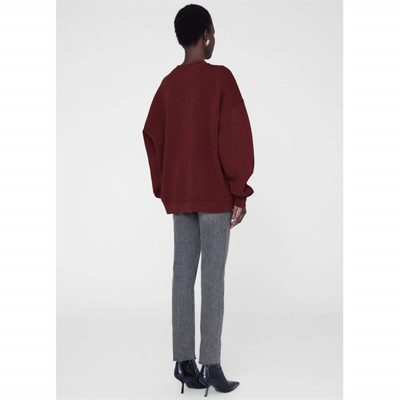 Anine Bing Miles Chenille Signature Sweatshirt, Cabernet